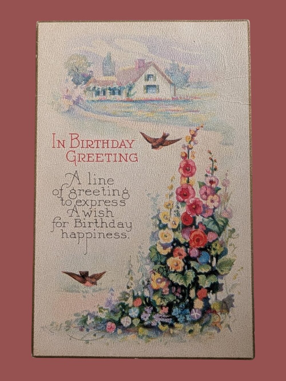 10/$25 Antique Postmarked Stamp Golden Age Floral Cottagecore Birthday Postcard